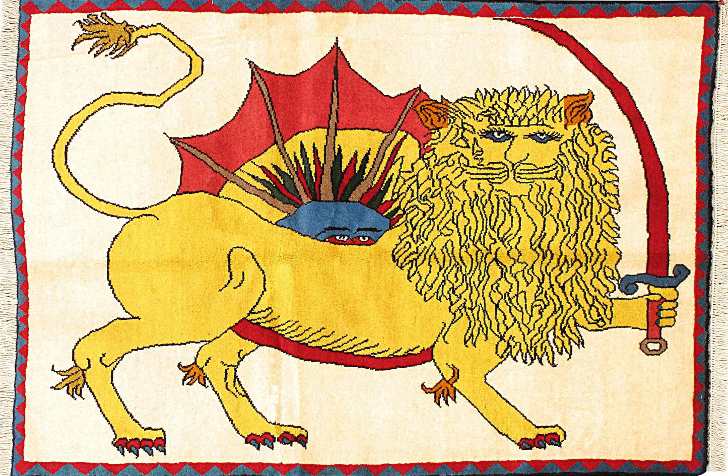 Antique Qashqai Rug in All-Over Style
