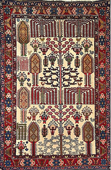Handwoven Bakhtiari Rug with All-Over Pattern