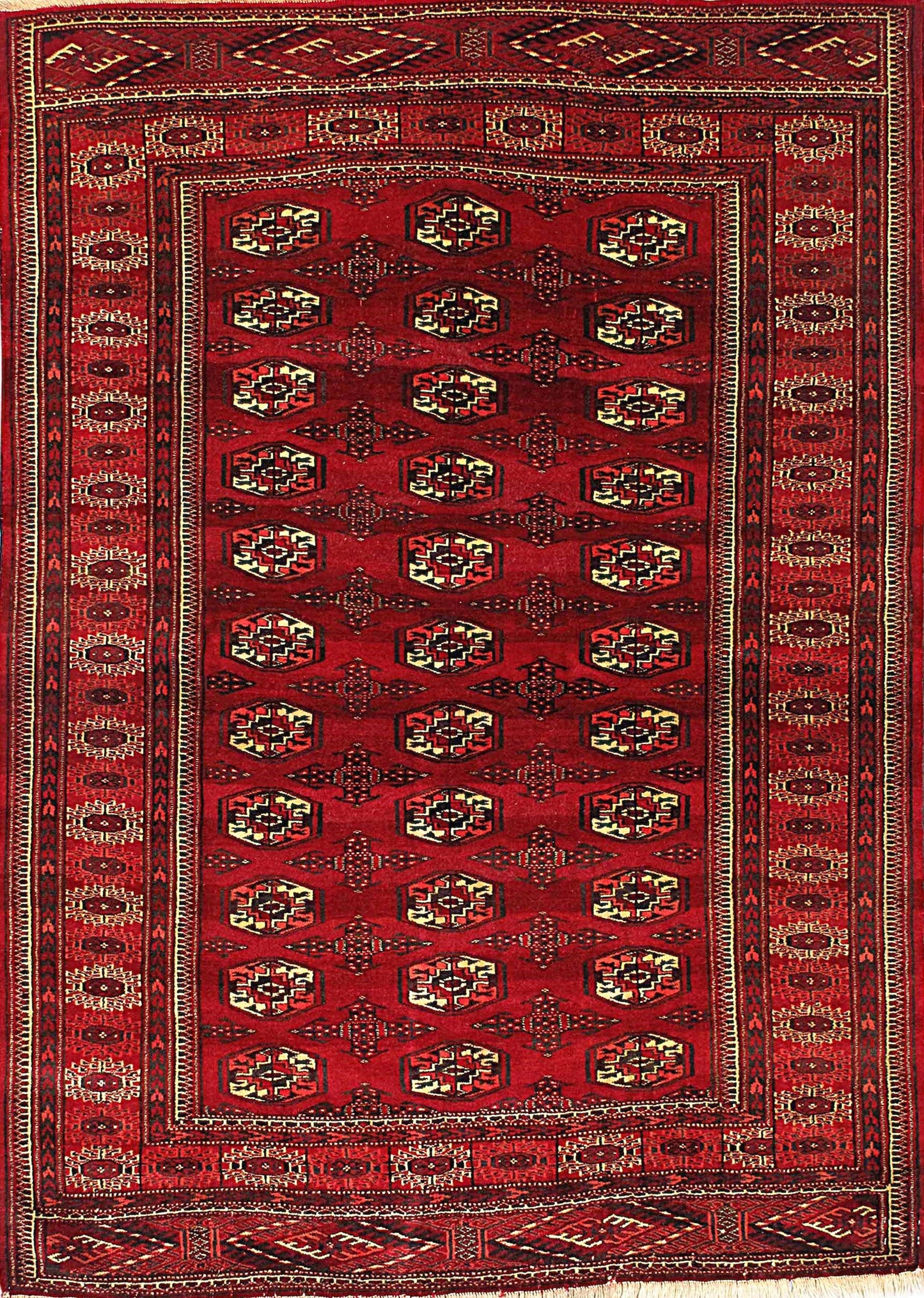 Antique Turkoman Rug in All-Over Style