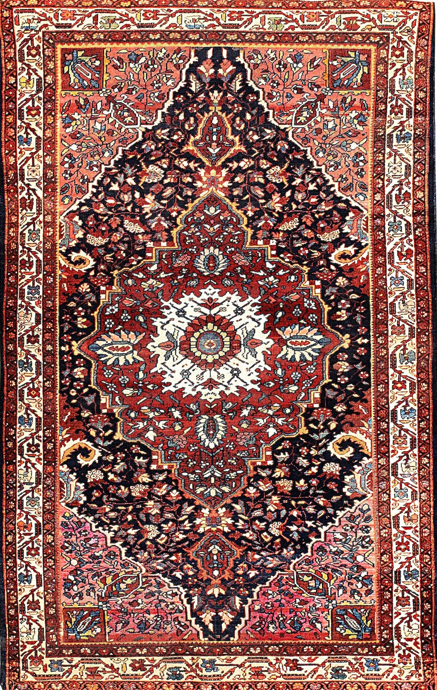 Elegant Medallion Rug – Handmade in Sarough