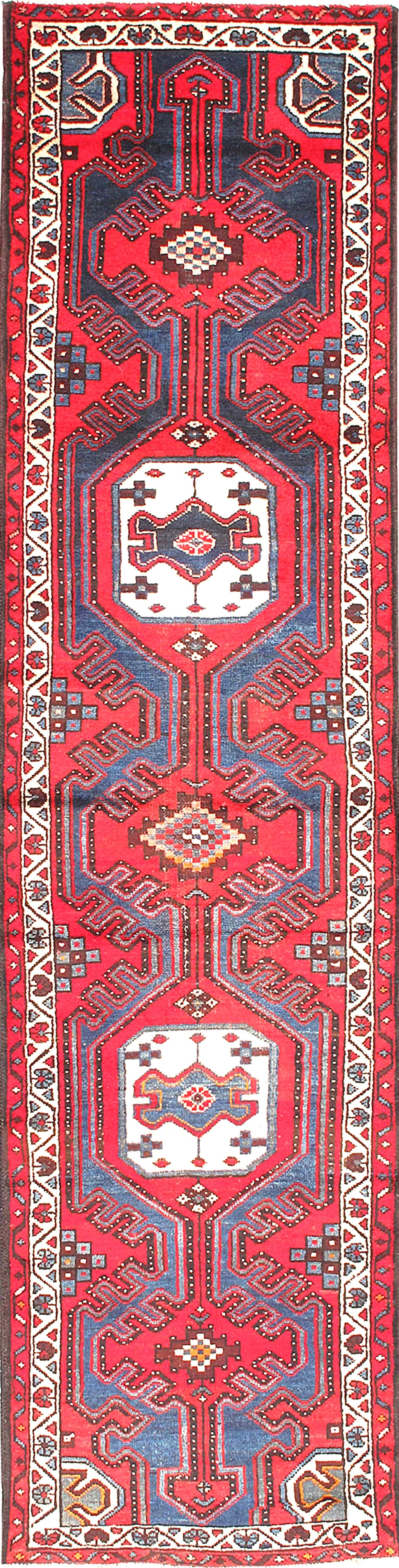 Antique Hamadan Rug in All-Over Style