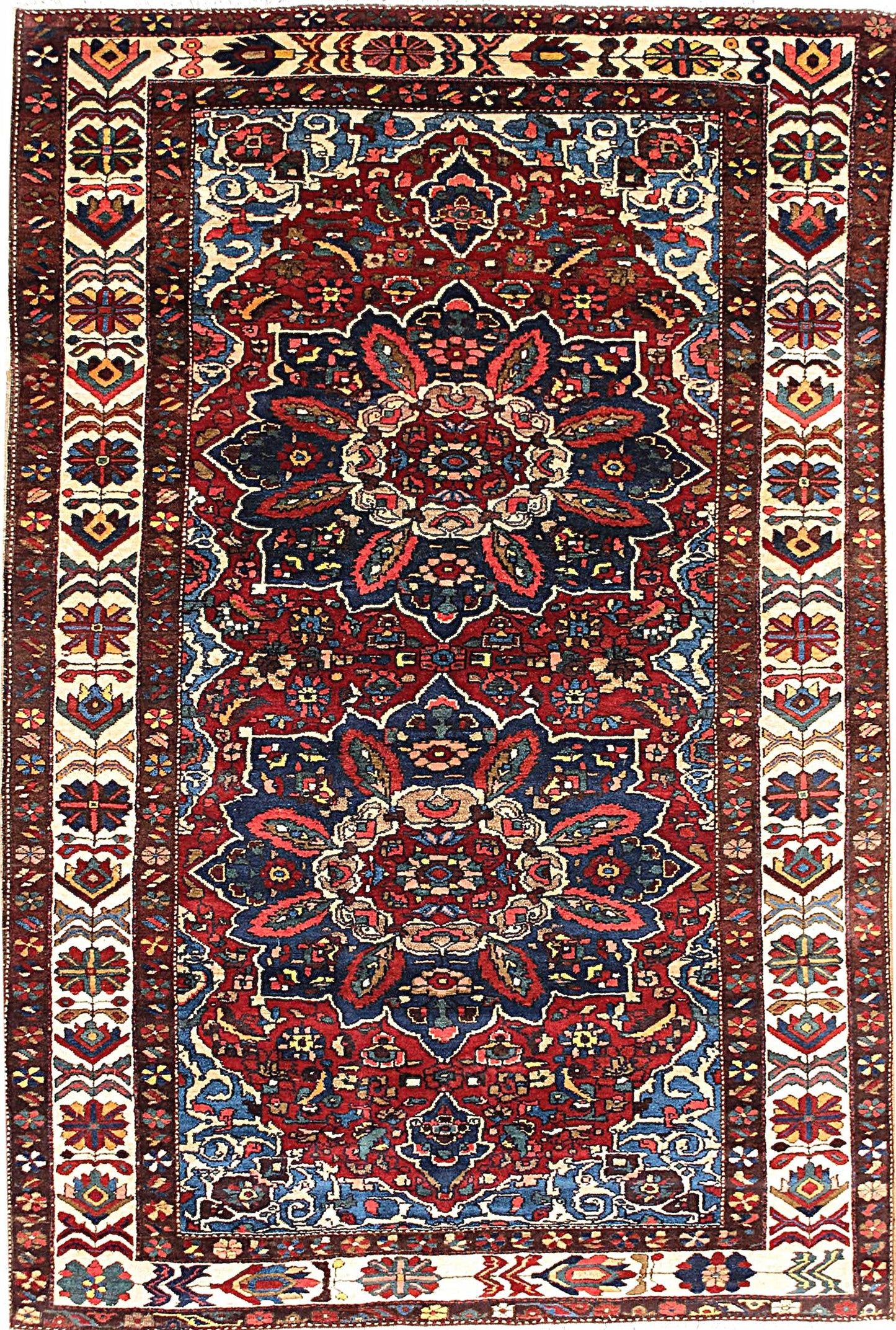 Handwoven Bakhtiari Rug with All-Over Pattern