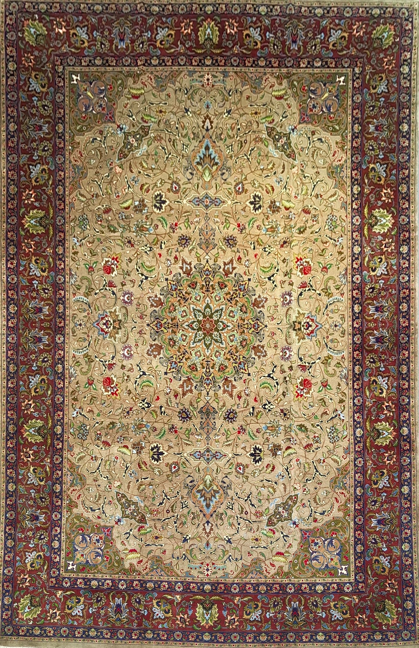Antique Tabriz Rug in Medallion Style
