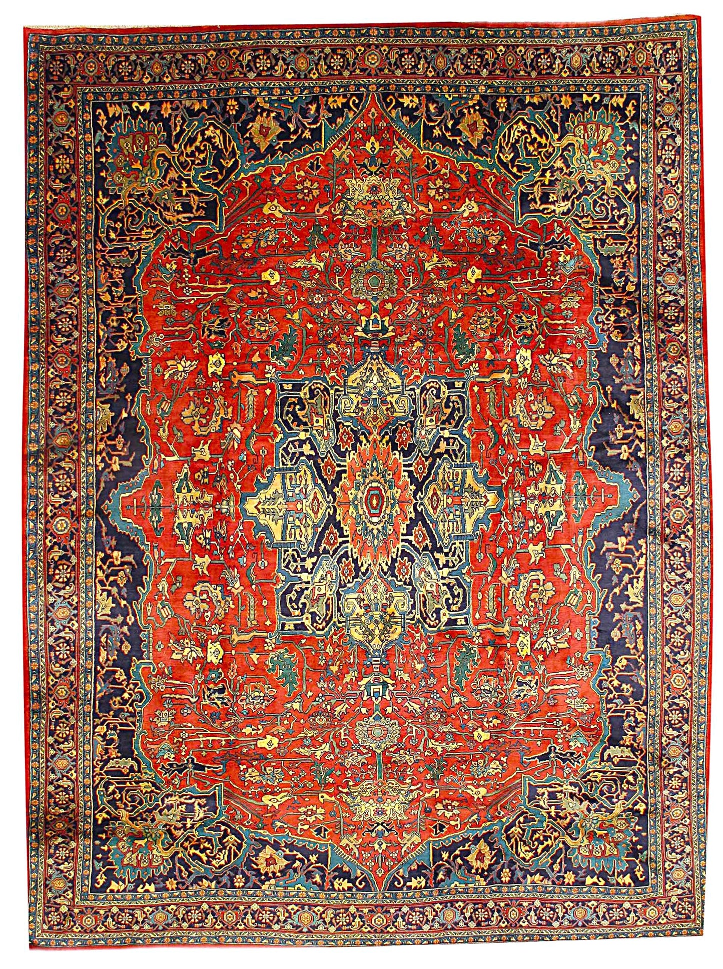 Handwoven Bidjar Rug with Medallion Pattern