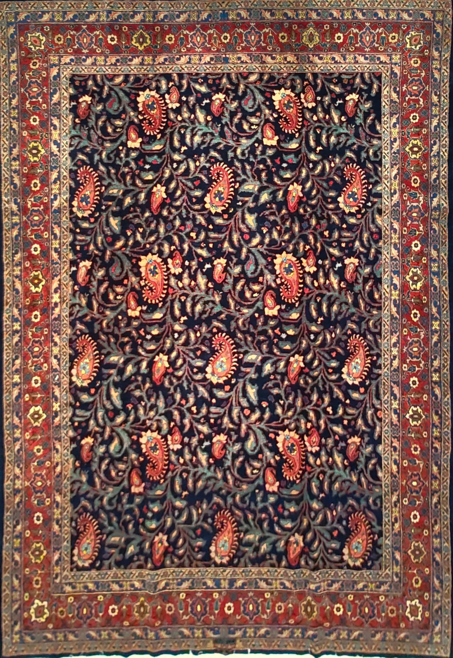 Handwoven Senneh Rug with All-Over Pattern