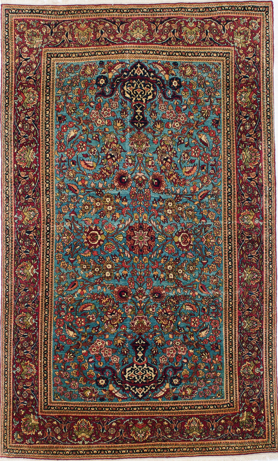 Antique Persian Yazd Rug with All-Over Design
