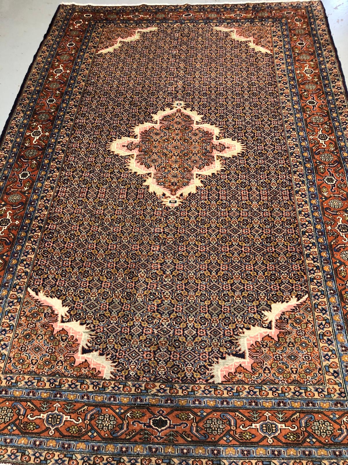 Handwoven Ardebil Rug with Medallion Pattern