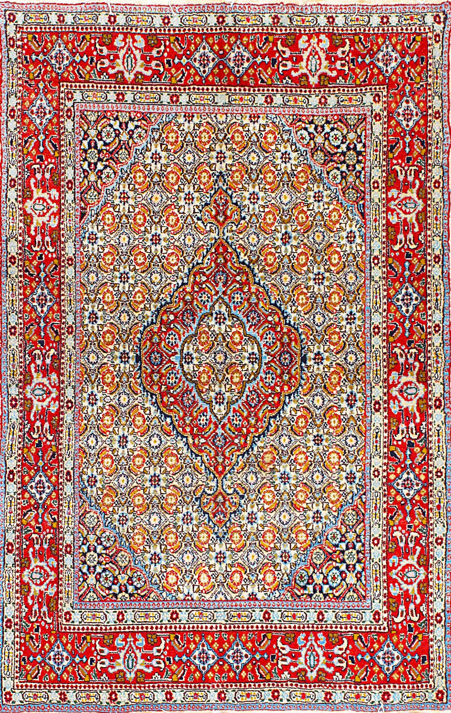 Silk Medallion Elegance: Traditional Persian Mud Rug