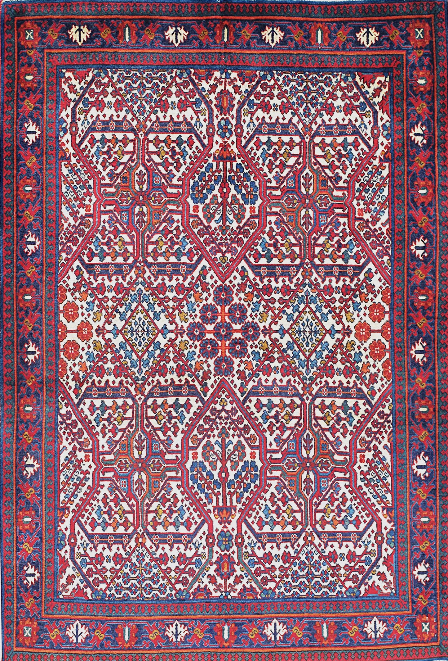 Semi-Antique Persian Joshaghan Rug with Medallion Design