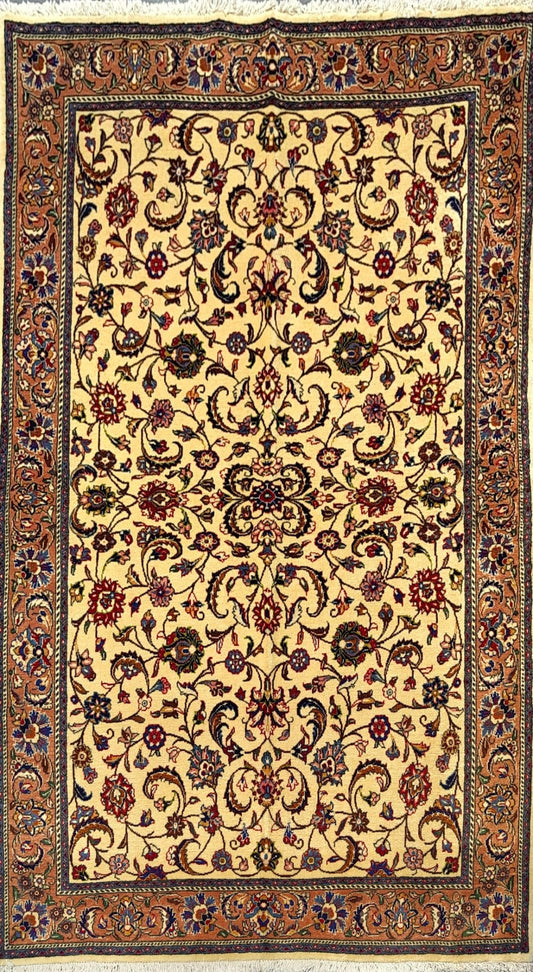 Handwoven Sarough Rug with All-Over Pattern