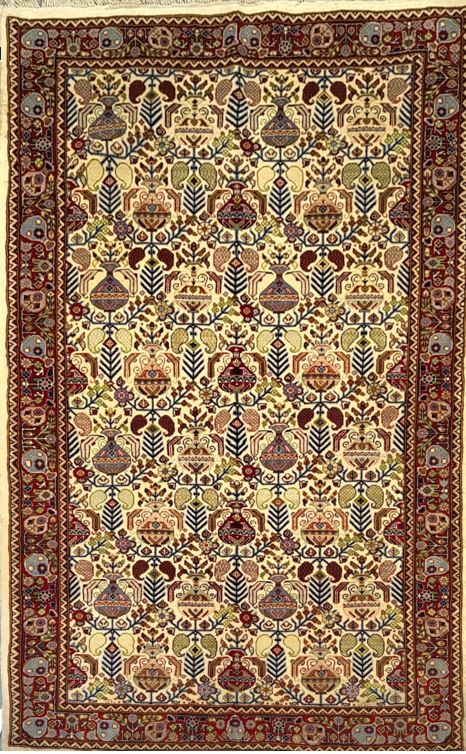 Elegant All-Over Rug – Handmade in Qum