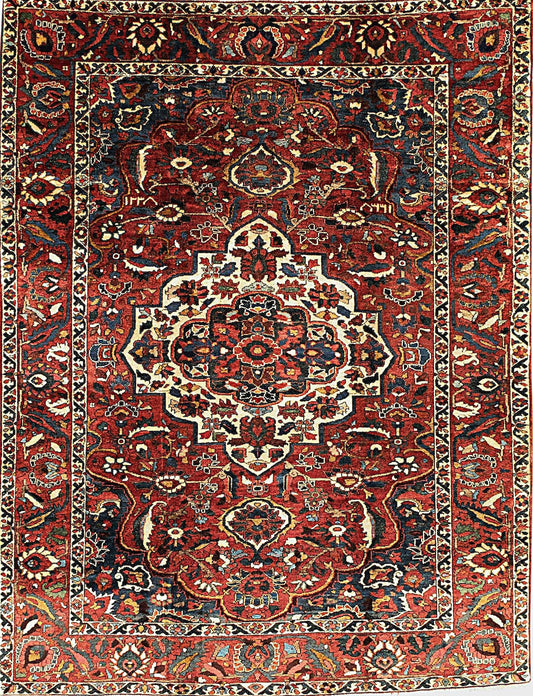Handwoven Bakhtiari Rug with Medallion Pattern