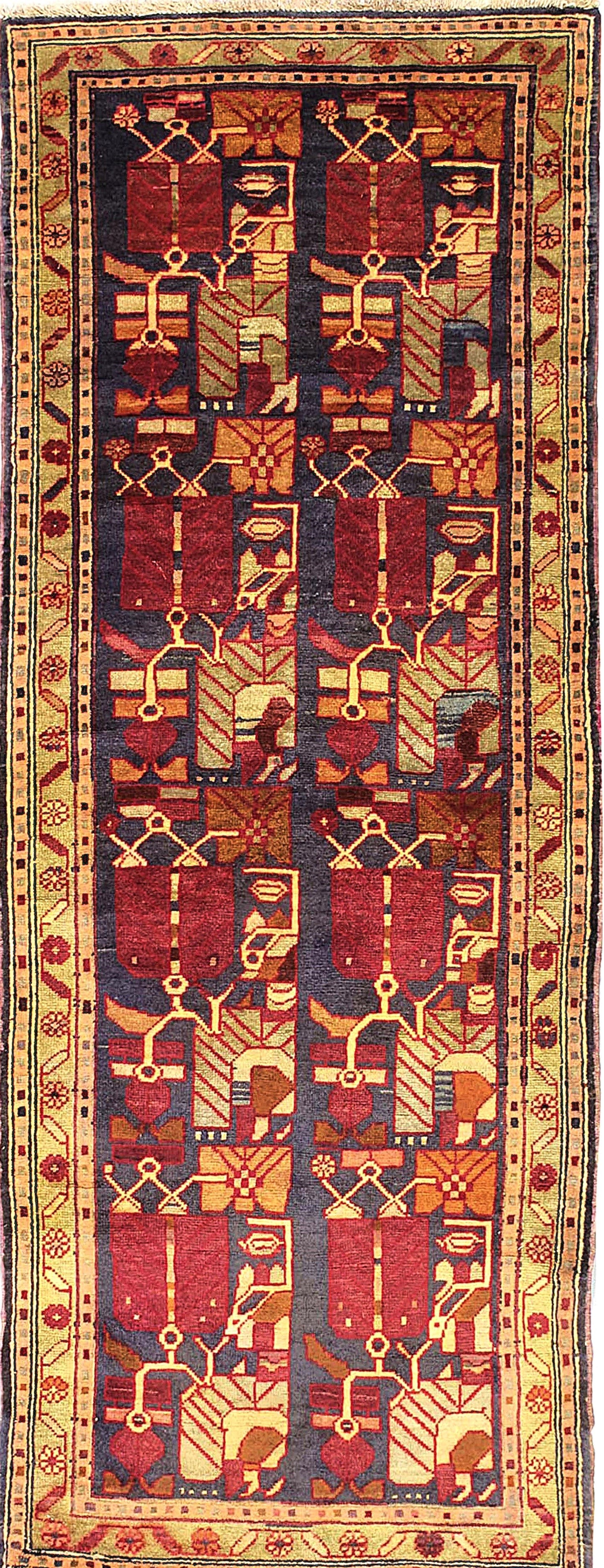 Handwoven Azerbajan Rug with All-Over Pattern