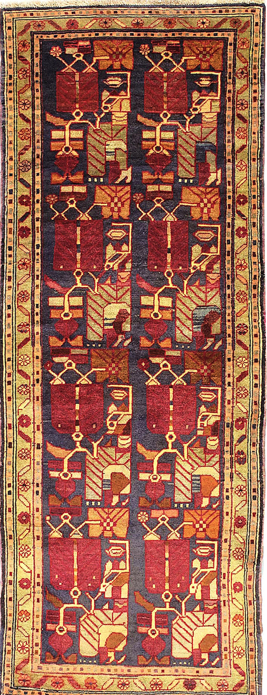 Handwoven Azerbajan Rug with All-Over Pattern