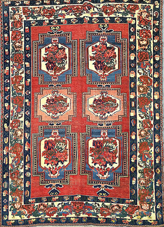Antique Bakhtiari Rug in All-Over Style