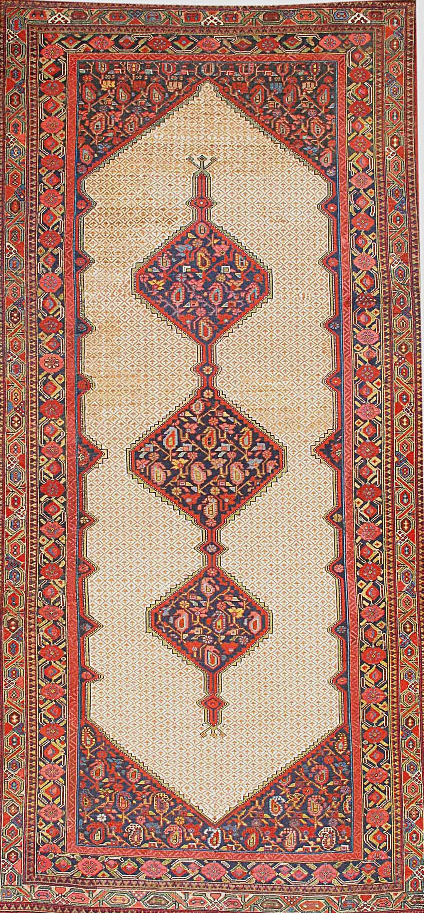 Handwoven Malayer Rug with Medallion Pattern