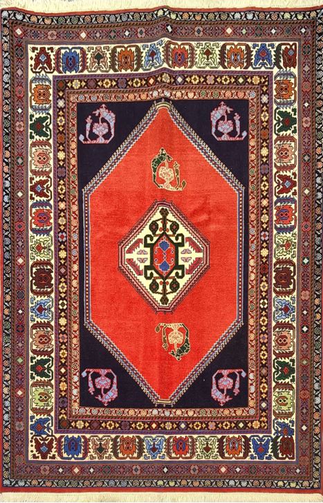 Antique Kashkouli  Rug in Medallion Style
