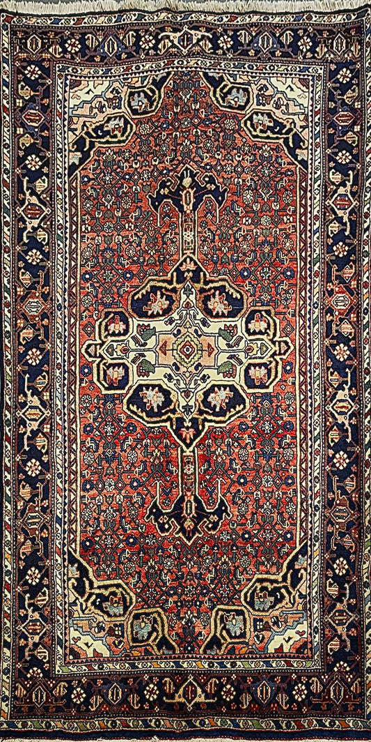 Handwoven Bidjar Rug with Medallion Pattern