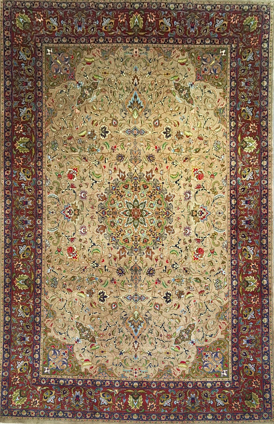 Antique Tabriz Rug in Medallion Style