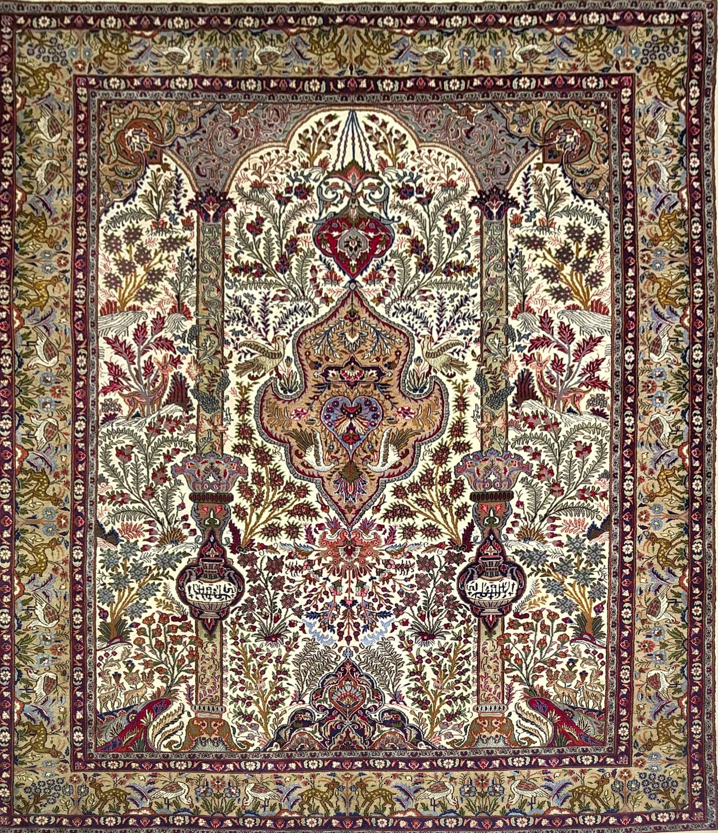 Antique Kashmar Rug in All-Over Style