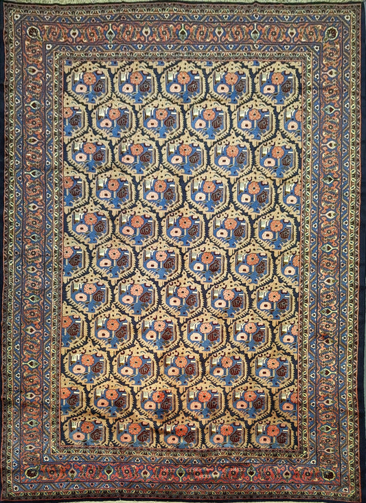 Handwoven Azerbajan Rug with All-Over Pattern