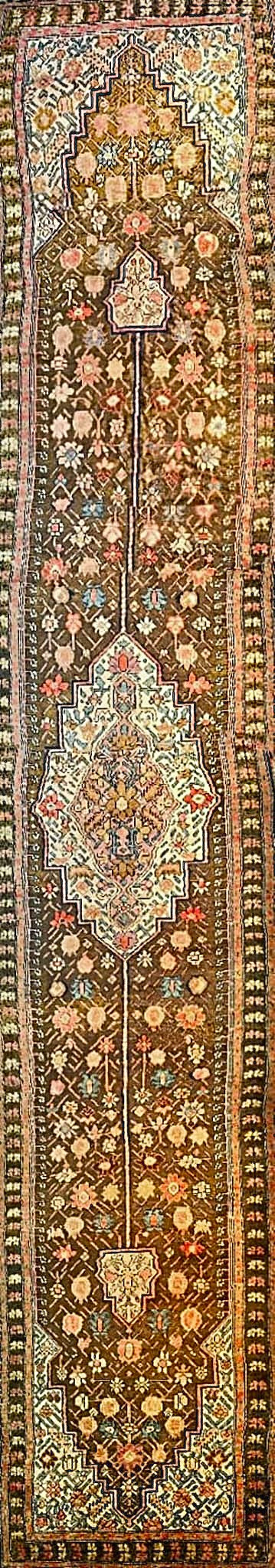Handwoven Caucasian Rug with Medallion Pattern