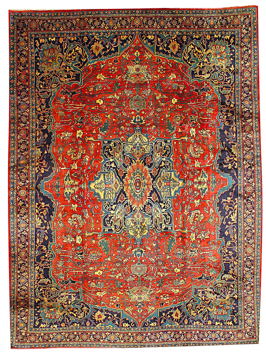 Handwoven Bidjar Rug with Medallion Pattern