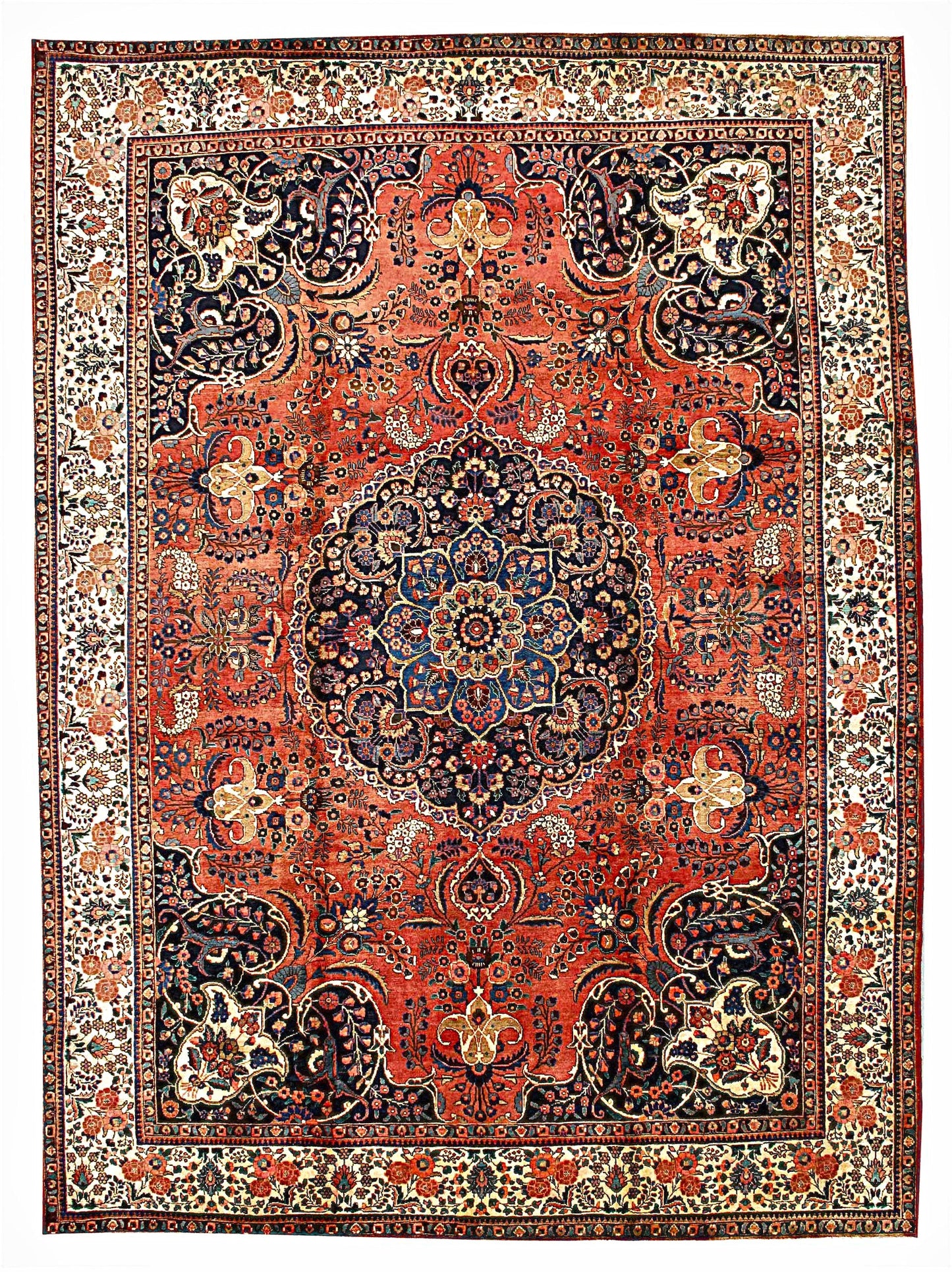 Antique Ardebil Rug in Medallion Style
