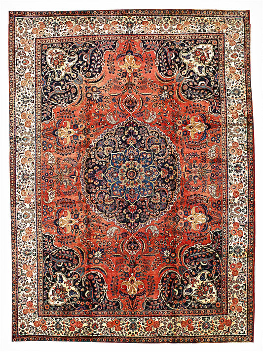 Antique Ardebil Rug in Medallion Style
