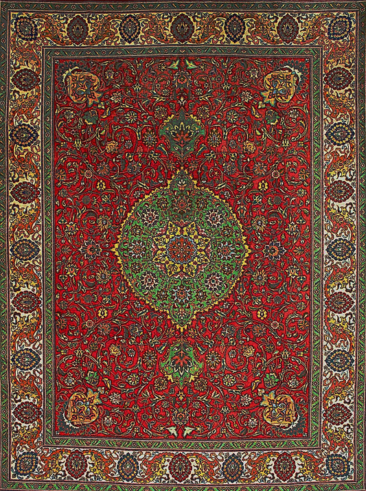 Antique Tabriz Rug in Medallion Style