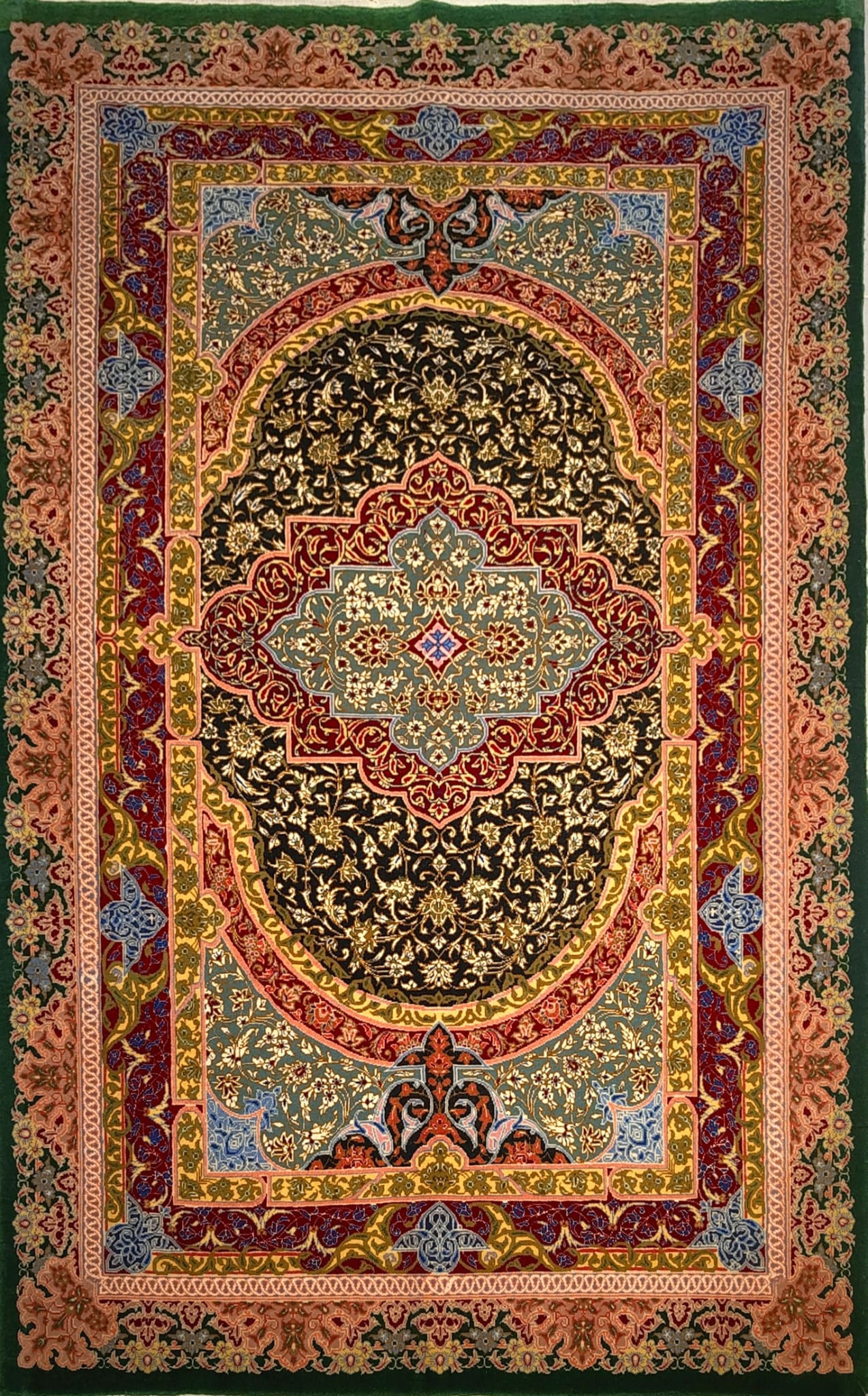 Elegant Medallion Rug – Handmade in Qum