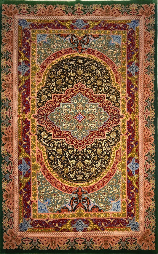 Elegant Medallion Rug – Handmade in Qum