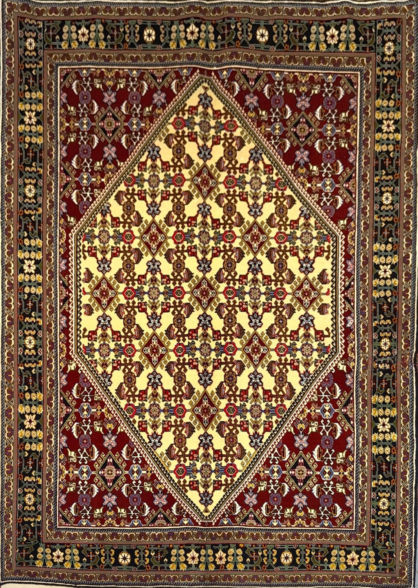 Antique Kashkouli  Rug in Medallion Style