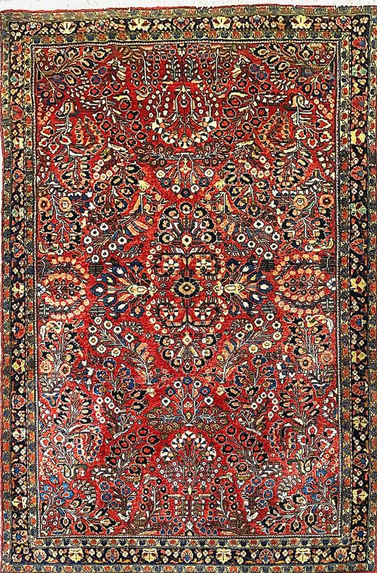 Handwoven Sarough Rug with All-Over Pattern