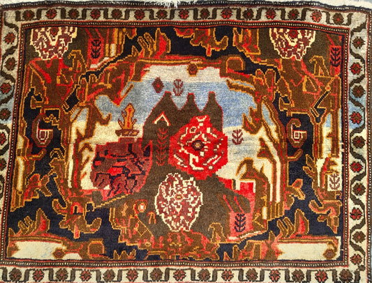 Persian Rug – Semi-Antique Design – 2'7" x 1'10"