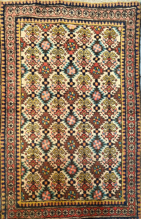Antique Azerbajan Rug in All-Over Style