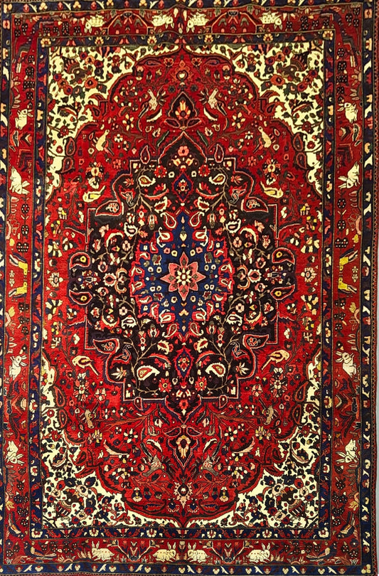 Antique Bakhtiari Rug in All-Over Style