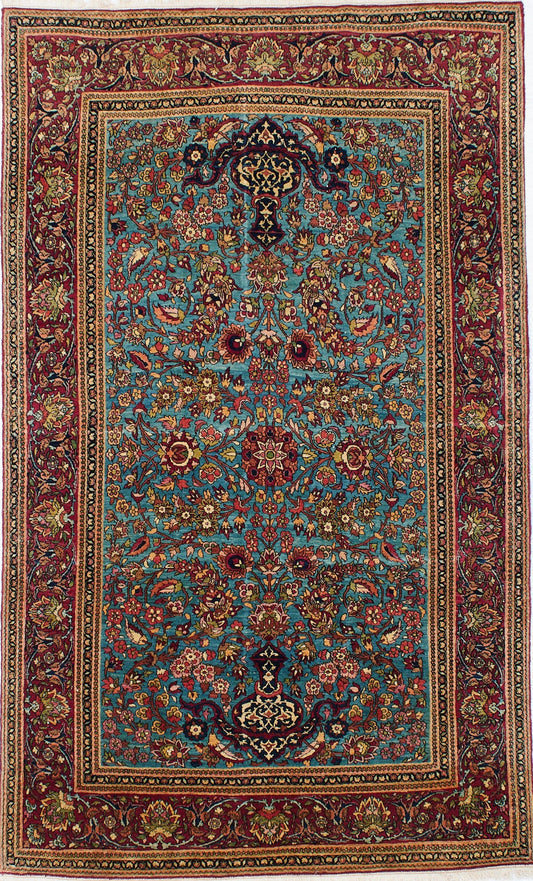 Antique Persian Yazd Rug with All-Over Design