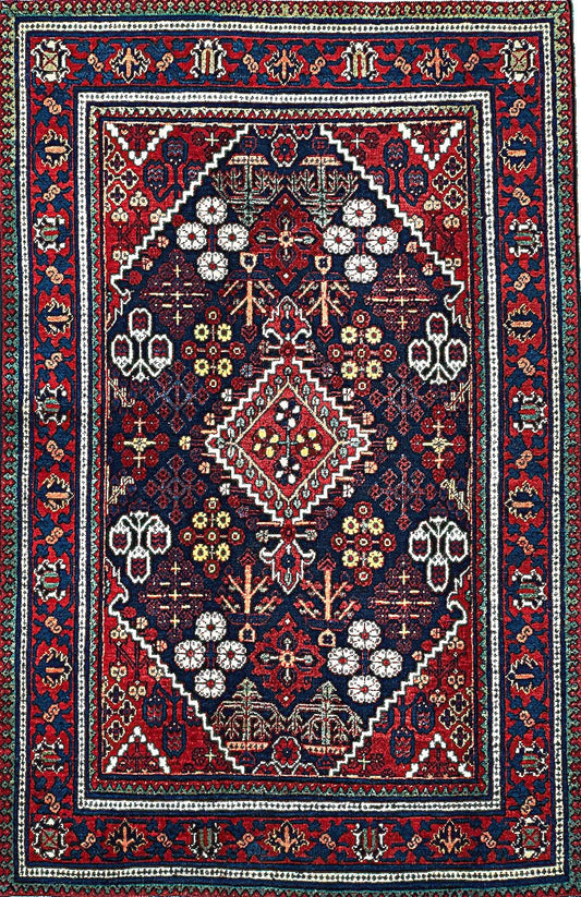 Handwoven Joshaghan Rug with Medallion Pattern