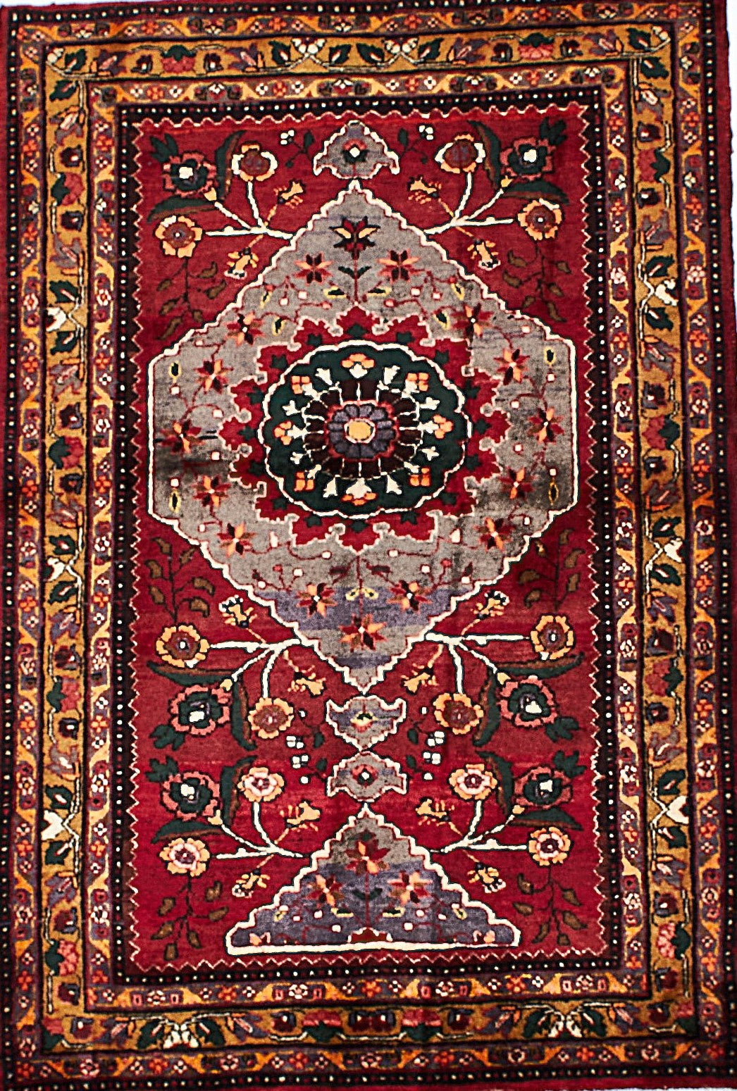 Antique Zanjan Rug in Medallion Style