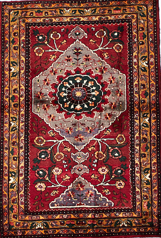 Antique Zanjan Rug in Medallion Style