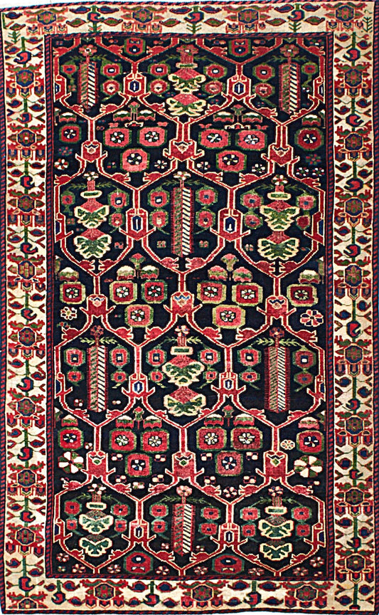 Antique Bakhtiari Rug in All-Over Style