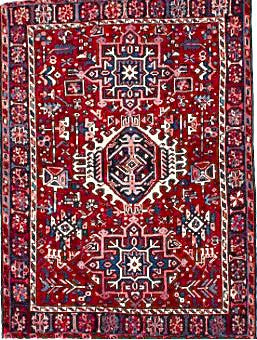 Handwoven Heriz Rug with Medallion Pattern