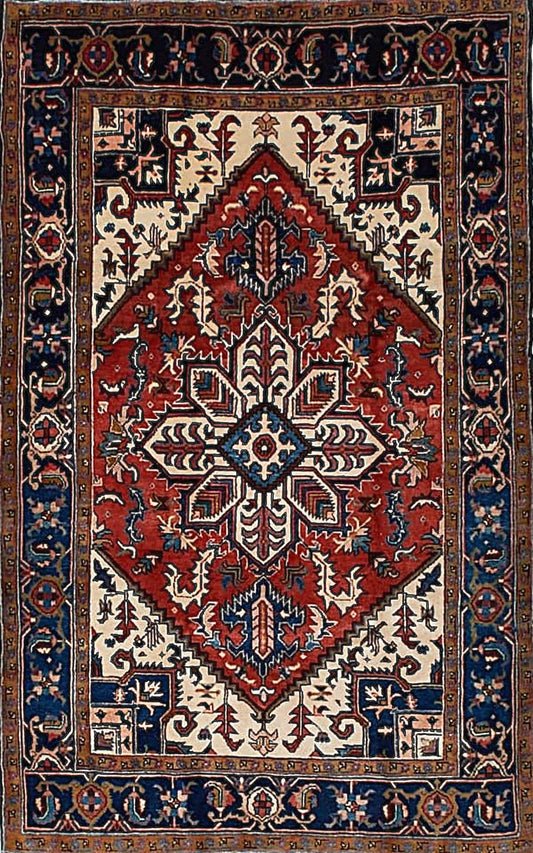 Antique Heriz Rug in Medallion Style