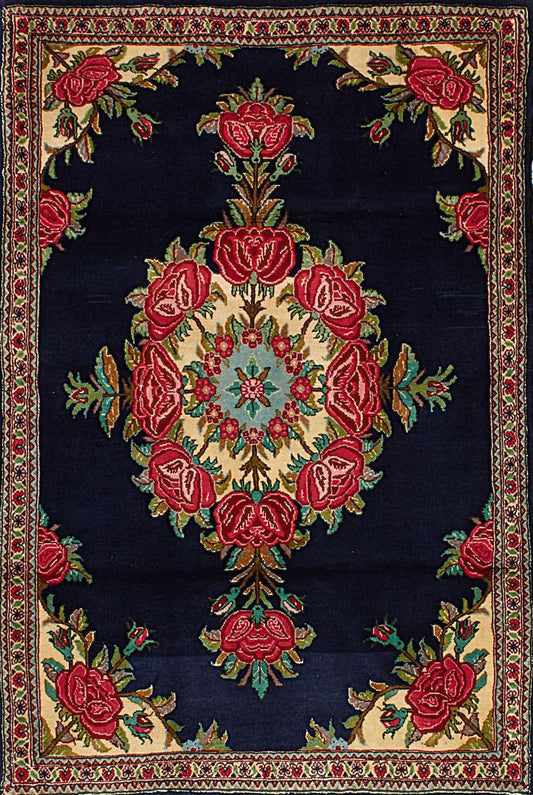 Antique Qum Rug in Medallion Style