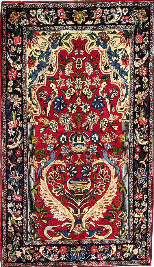 Handwoven Bakhtiari Rug with All-Over Pattern