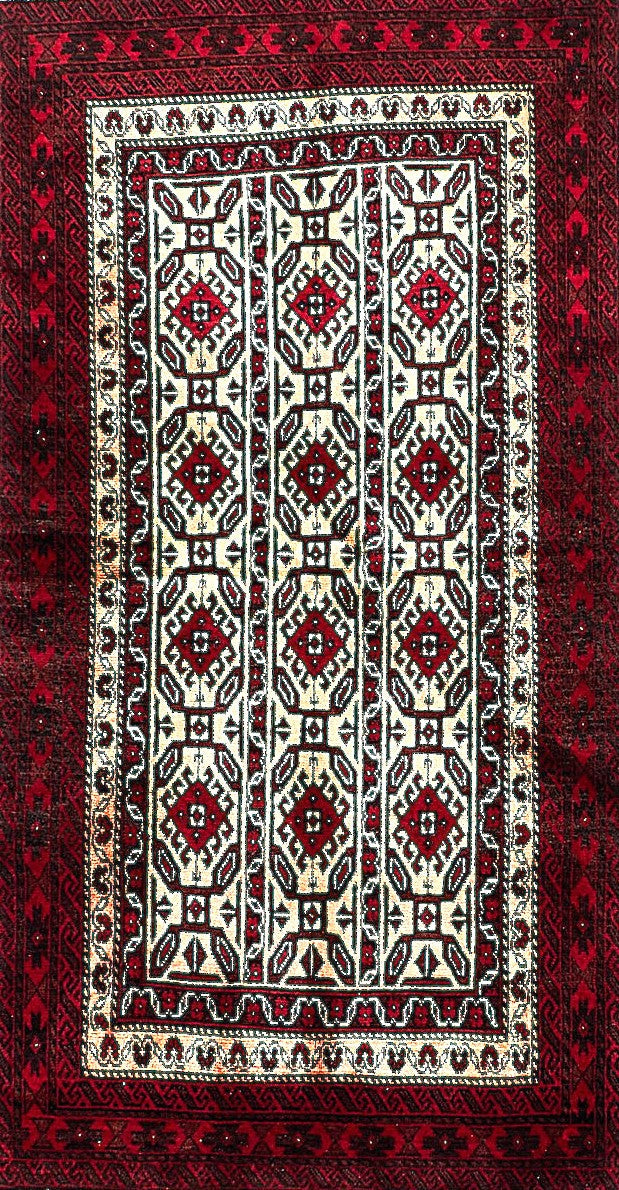 Antique Balouchi Rug in All-Over Style