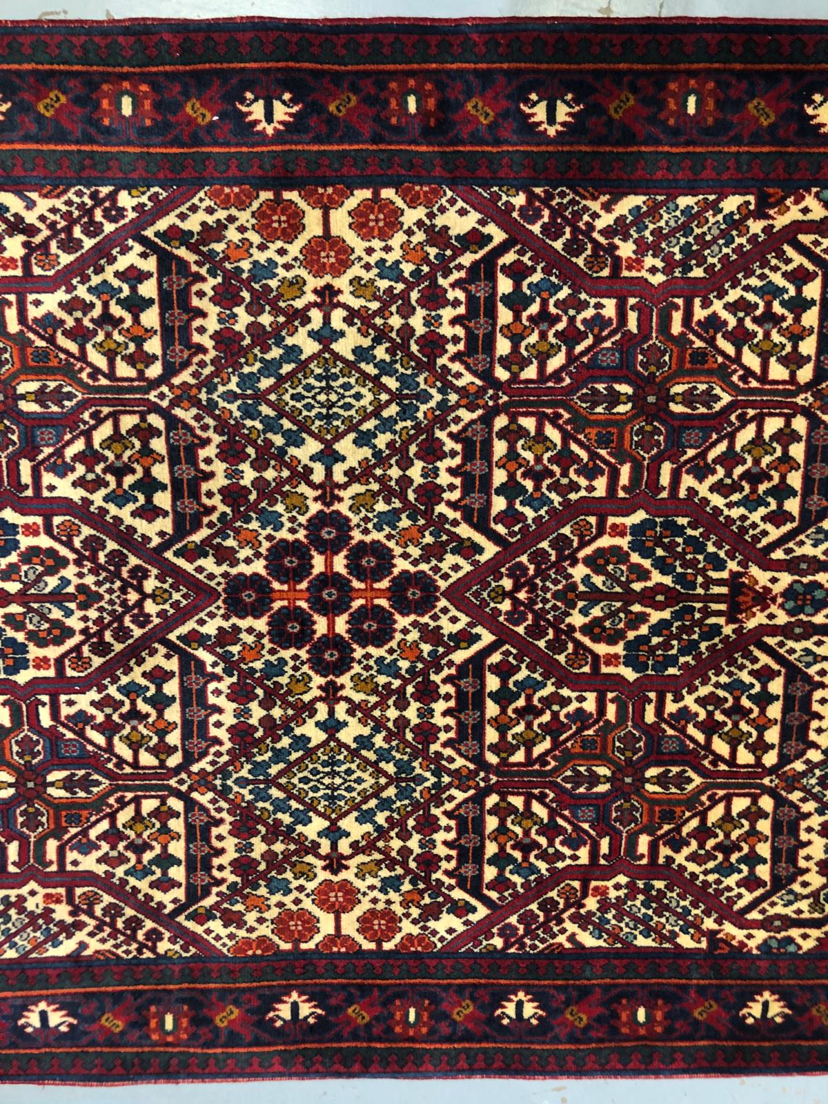 Semi-Antique Persian Joshaghan Rug with Medallion Design