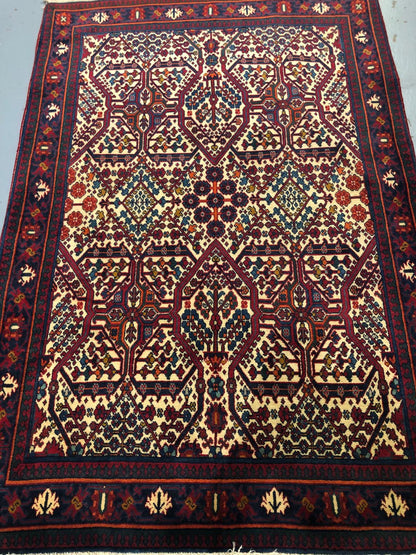 Semi-Antique Persian Joshaghan Rug with Medallion Design